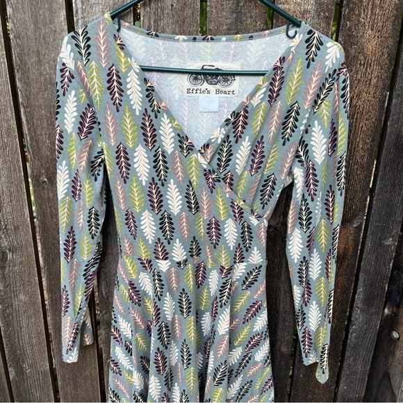 Effie’s Heart Sarah Longsleeve Leaf / Feston Dress in Sz M - Picture 5 of 11